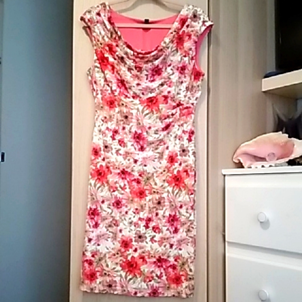 Connected Apparel Sheath Dress with Cowl Neck Sz 12